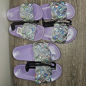 Purple and silver slides